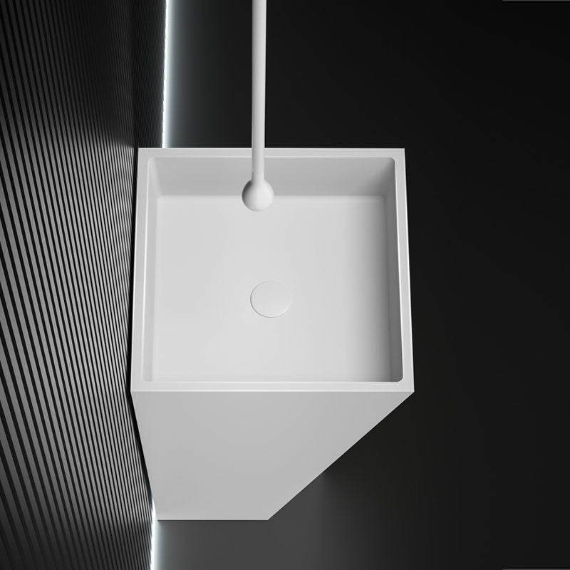 Modern Bathroom Sink with Pop-Up Drain Metal Rectangular Pedestal Bathroom Sink Clearhalo 'Bathroom Remodel & Bathroom Fixtures' 'Bathroom Sinks & Faucet Components' 'Bathroom Sinks' 'bathroom_sink' 'Home Improvement' 'home_improvement' 'home_improvement_bathroom_sink' 7338145