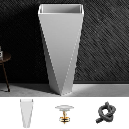 Modern Bathroom Sink with Pop-Up Drain Metal Rectangular Pedestal Bathroom Sink Silver Unavailiable Sink Clearhalo 'Bathroom Remodel & Bathroom Fixtures' 'Bathroom Sinks & Faucet Components' 'Bathroom Sinks' 'bathroom_sink' 'Home Improvement' 'home_improvement' 'home_improvement_bathroom_sink' 7338161