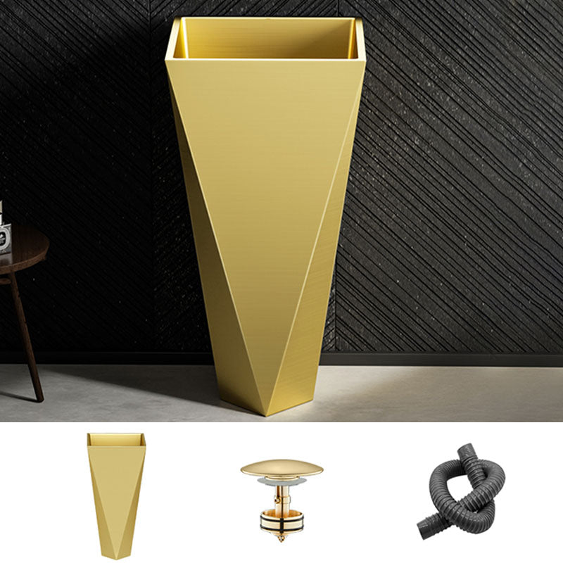 Modern Bathroom Sink with Pop-Up Drain Metal Rectangular Pedestal Bathroom Sink Gold Unavailiable Sink Clearhalo 'Bathroom Remodel & Bathroom Fixtures' 'Bathroom Sinks & Faucet Components' 'Bathroom Sinks' 'bathroom_sink' 'Home Improvement' 'home_improvement' 'home_improvement_bathroom_sink' 7338169