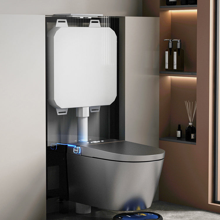 Designer Wall Mounted Bidet Elongated Foot Sensor Ceramic Heated Seat Clearhalo 'Bathroom Remodel & Bathroom Fixtures' 'Bidets' 'Home Improvement' 'home_improvement' 'home_improvement_bidets' 'Toilets & Bidets' 7338504