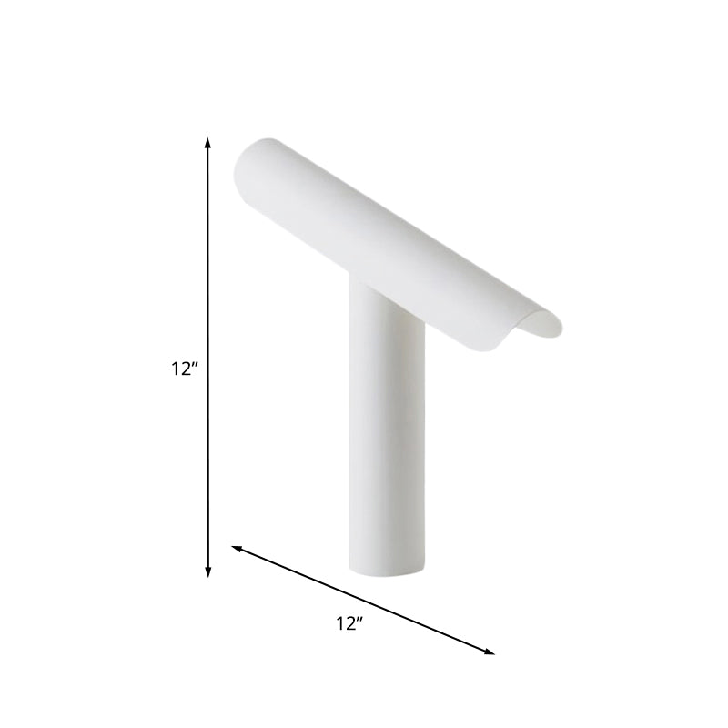 White Finish Cheese Night Table Light Postmodern LED Iron Desk Lamp with Plug In Cord Clearhalo 'Lamps' 'Table Lamps' Lighting' 733852