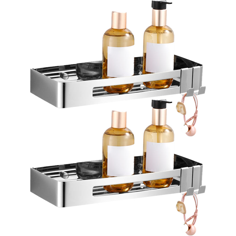 3-Piece Modern Bath Hardware Set in Stainless Steel, Bath Shelf Silver 2 Piece Set Clearhalo 'Bathroom Hardware Sets' 'Bathroom Hardware' 'Bathroom Remodel & Bathroom Fixtures' 'bathroom_hardware_sets' 'Home Improvement' 'home_improvement' 'home_improvement_bathroom_hardware_sets' 7338638