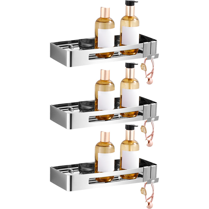 3-Piece Modern Bath Hardware Set in Stainless Steel, Bath Shelf Silver 3 Piece Set Clearhalo 'Bathroom Hardware Sets' 'Bathroom Hardware' 'Bathroom Remodel & Bathroom Fixtures' 'bathroom_hardware_sets' 'Home Improvement' 'home_improvement' 'home_improvement_bathroom_hardware_sets' 7338640