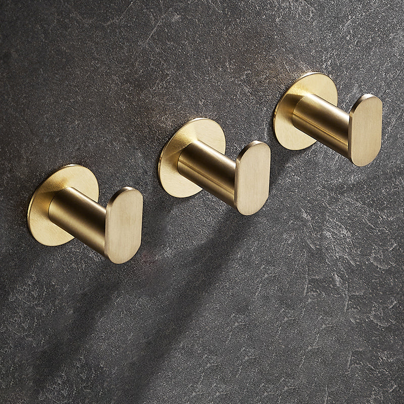 10-Piece Modern Bathroom Accessory Set, Polished Gold, Robe Hooks 3 Piece Set Towel Robe Hook (Round) Clearhalo 'Bathroom Hardware Sets' 'Bathroom Hardware' 'Bathroom Remodel & Bathroom Fixtures' 'bathroom_hardware_sets' 'Home Improvement' 'home_improvement' 'home_improvement_bathroom_hardware_sets' 7338652
