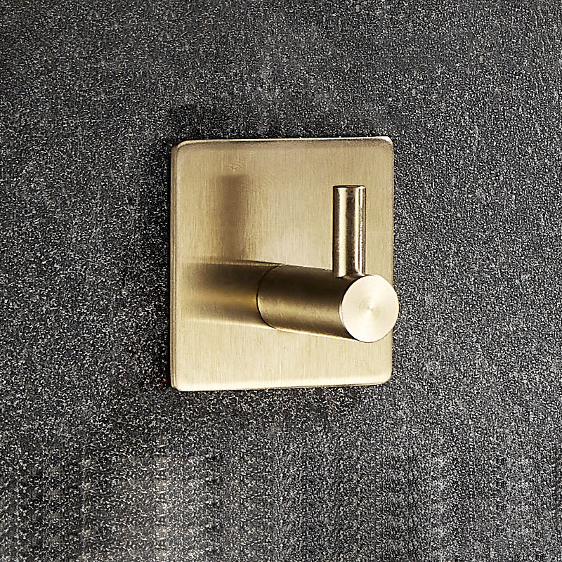 10-Piece Modern Bathroom Accessory Set, Polished Gold, Robe Hooks 1 Piece Towel Robe Hook (Square) Clearhalo 'Bathroom Hardware Sets' 'Bathroom Hardware' 'Bathroom Remodel & Bathroom Fixtures' 'bathroom_hardware_sets' 'Home Improvement' 'home_improvement' 'home_improvement_bathroom_hardware_sets' 7338659