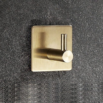 10-Piece Modern Bathroom Accessory Set, Polished Gold, Robe Hooks 1 Piece Towel Robe Hook (Square) Clearhalo 'Bathroom Hardware Sets' 'Bathroom Hardware' 'Bathroom Remodel & Bathroom Fixtures' 'bathroom_hardware_sets' 'Home Improvement' 'home_improvement' 'home_improvement_bathroom_hardware_sets' 7338659