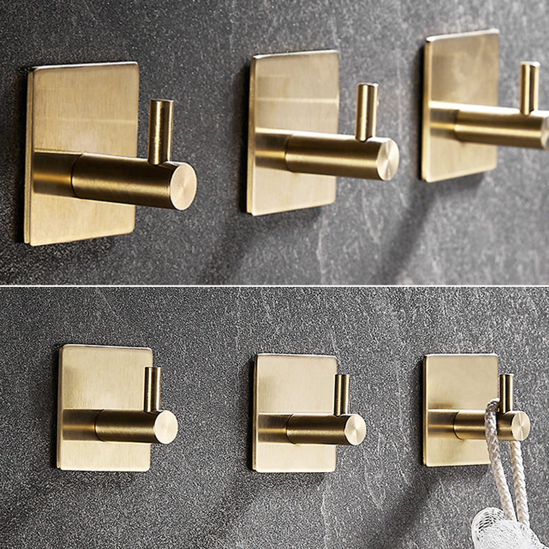 10-Piece Modern Bathroom Accessory Set, Polished Gold, Robe Hooks Clearhalo 'Bathroom Hardware Sets' 'Bathroom Hardware' 'Bathroom Remodel & Bathroom Fixtures' 'bathroom_hardware_sets' 'Home Improvement' 'home_improvement' 'home_improvement_bathroom_hardware_sets' 7338668