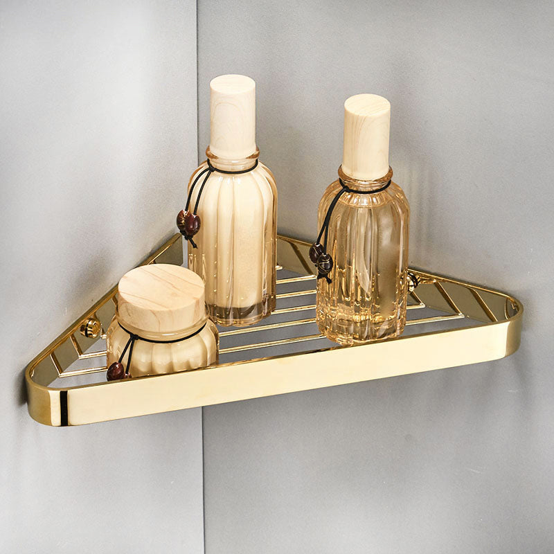 2-Piece Modern Bathroom Accessory Set, Polished Chrome/Gold, Bath Shelf Clearhalo 'Bathroom Hardware Sets' 'Bathroom Hardware' 'Bathroom Remodel & Bathroom Fixtures' 'bathroom_hardware_sets' 'Home Improvement' 'home_improvement' 'home_improvement_bathroom_hardware_sets' 7338673