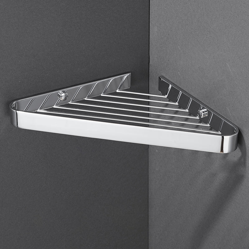 2-Piece Modern Bathroom Accessory Set, Polished Chrome/Gold, Bath Shelf Silver 1 Piece Clearhalo 'Bathroom Hardware Sets' 'Bathroom Hardware' 'Bathroom Remodel & Bathroom Fixtures' 'bathroom_hardware_sets' 'Home Improvement' 'home_improvement' 'home_improvement_bathroom_hardware_sets' 7338674