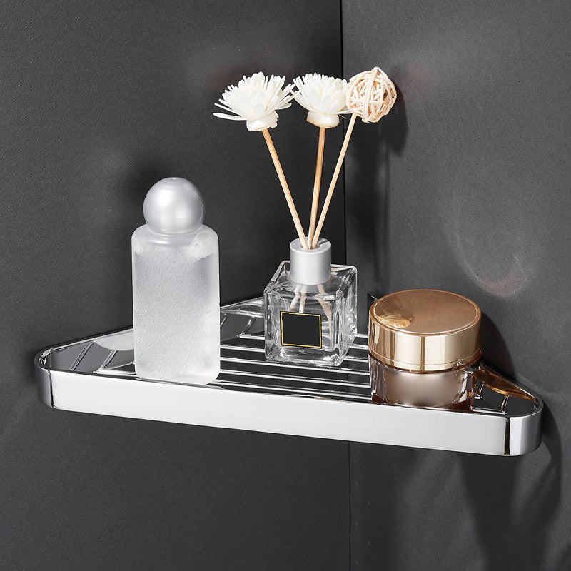 2-Piece Modern Bathroom Accessory Set, Polished Chrome/Gold, Bath Shelf Clearhalo 'Bathroom Hardware Sets' 'Bathroom Hardware' 'Bathroom Remodel & Bathroom Fixtures' 'bathroom_hardware_sets' 'Home Improvement' 'home_improvement' 'home_improvement_bathroom_hardware_sets' 7338677