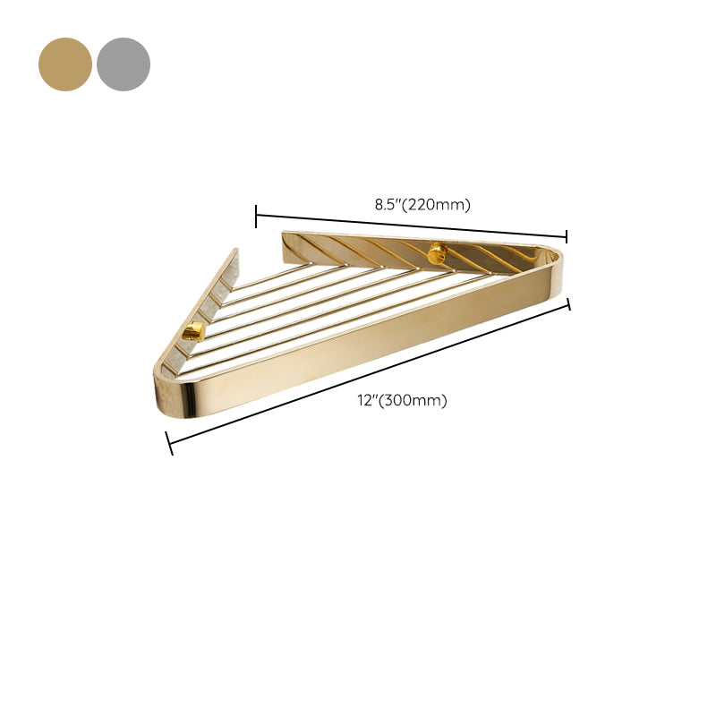 2-Piece Modern Bathroom Accessory Set, Polished Chrome/Gold, Bath Shelf Clearhalo 'Bathroom Hardware Sets' 'Bathroom Hardware' 'Bathroom Remodel & Bathroom Fixtures' 'bathroom_hardware_sets' 'Home Improvement' 'home_improvement' 'home_improvement_bathroom_hardware_sets' 7338684