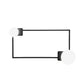 Metal Rectangle Frame Flush Wall Sconce Simple 2 Bulbs LED Wall Mounted Light in Black Clearhalo 'Cast Iron' 'Glass' 'Industrial' 'Modern wall lights' 'Modern' 'Tiffany' 'Traditional wall lights' 'Wall Lamps & Sconces' 'Wall Lights' Lighting' 733906