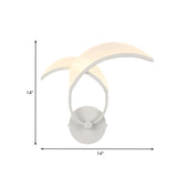 White Double Curved Linear Wall Lighting Minimalist LED Metallic Wall Mount Sconce in Warm/White Light with Meniscus Acrylic Shade Clearhalo 'Cast Iron' 'Glass' 'Industrial' 'Modern wall lights' 'Modern' 'Tiffany' 'Traditional wall lights' 'Wall Lamps & Sconces' 'Wall Lights' Lighting' 733917