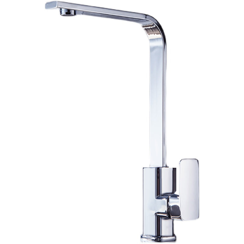 Modern Style Kitchen Faucet Copper Lever Handle Square Kitchen Faucet Clearhalo 'Home Improvement' 'home_improvement' 'home_improvement_kitchen_faucets' 'Kitchen Faucets' 'Kitchen Remodel & Kitchen Fixtures' 'Kitchen Sinks & Faucet Components' 'kitchen_faucets' 7339388