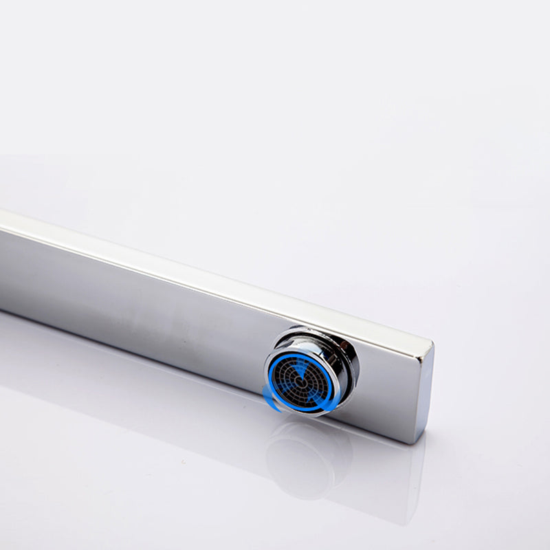 Modern Style Kitchen Faucet Copper Lever Handle Square Kitchen Faucet Clearhalo 'Home Improvement' 'home_improvement' 'home_improvement_kitchen_faucets' 'Kitchen Faucets' 'Kitchen Remodel & Kitchen Fixtures' 'Kitchen Sinks & Faucet Components' 'kitchen_faucets' 7339390