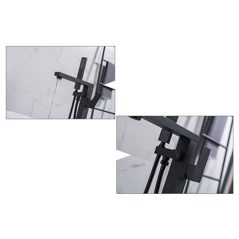 Traditional Floor Mounted Metal Freestanding Tub Filler Swivel Tub Filler Trim Clearhalo 'Bathroom Remodel & Bathroom Fixtures' 'Bathtub Faucets' 'bathtub_faucets' 'Home Improvement' 'home_improvement' 'home_improvement_bathtub_faucets' 7339407