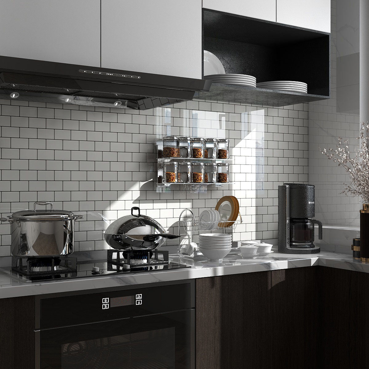 White Subway Tile Water-resistant PVC Peel & Stick Tile for Backsplash Wall 100-Piece Set Clearhalo 'Flooring 'Home Improvement' 'home_improvement' 'home_improvement_peel_stick_blacksplash' 'Peel & Stick Backsplash Tile' 'peel_stick_blacksplash' 'Walls & Ceilings' Walls and Ceiling' 7339535