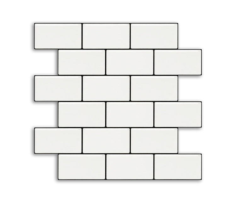 White Subway Tile Water-resistant PVC Peel & Stick Tile for Backsplash Wall 1 Piece Clearhalo 'Flooring 'Home Improvement' 'home_improvement' 'home_improvement_peel_stick_blacksplash' 'Peel & Stick Backsplash Tile' 'peel_stick_blacksplash' 'Walls & Ceilings' Walls and Ceiling' 7339536