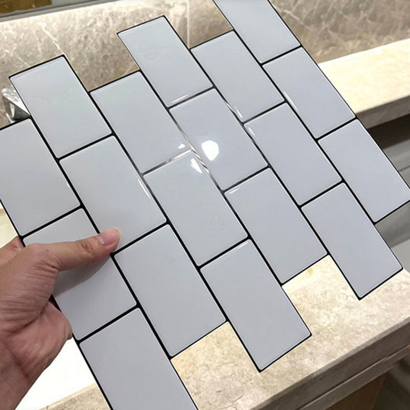 White Subway Tile Water-resistant PVC Peel & Stick Tile for Backsplash Wall Clearhalo 'Flooring 'Home Improvement' 'home_improvement' 'home_improvement_peel_stick_blacksplash' 'Peel & Stick Backsplash Tile' 'peel_stick_blacksplash' 'Walls & Ceilings' Walls and Ceiling' 7339540