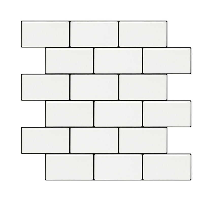 White Subway Tile Water-resistant PVC Peel & Stick Tile for Backsplash Wall Clearhalo 'Flooring 'Home Improvement' 'home_improvement' 'home_improvement_peel_stick_blacksplash' 'Peel & Stick Backsplash Tile' 'peel_stick_blacksplash' 'Walls & Ceilings' Walls and Ceiling' 7339541