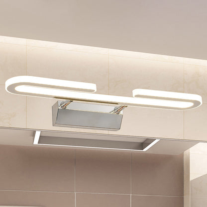 Acrylic Paper Clip Shaped Vanity Light Fixture Modernism LED White Wall Sconce Lamp for Bathroom White Clearhalo 'Modern wall lights' 'Modern' 'Vanity Lights' 'Wall Lights' Lighting' 733961