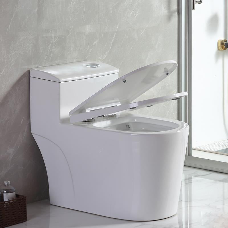 Contemporary Floor Mount Flush Toilet White Ceramic Urine Toilet for Bathroom 15.4"L x 28.3"W x 24.4"H Toilet with Sprayer 14" Clearhalo 'Bathroom Remodel & Bathroom Fixtures' 'Home Improvement' 'home_improvement' 'home_improvement_toilets' 'Toilets & Bidets' 'Toilets' 7339811