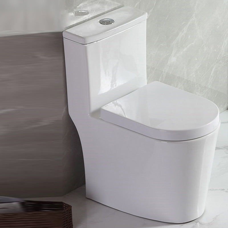 Contemporary Floor Mount Flush Toilet White Ceramic Urine Toilet for Bathroom 14"L x 23"W x 28"H Toilet with Sprayer Clearhalo 'Bathroom Remodel & Bathroom Fixtures' 'Home Improvement' 'home_improvement' 'home_improvement_toilets' 'Toilets & Bidets' 'Toilets' 7339812
