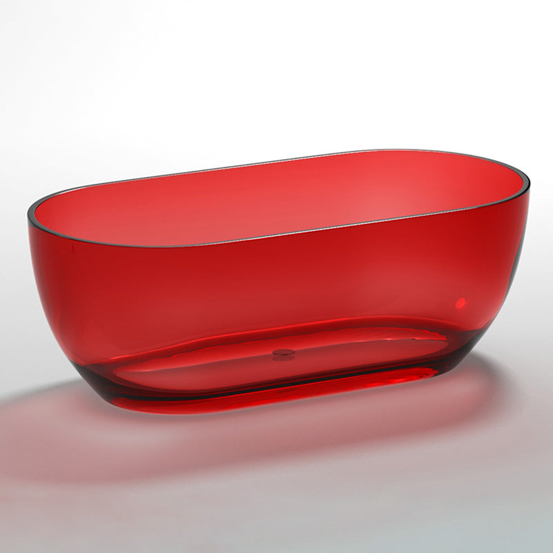 Oval Soaking Bathtub Freestanding Antique Finish Modern Bath Tub Red Tub Clearhalo 'Bathroom Remodel & Bathroom Fixtures' 'Bathtubs' 'Home Improvement' 'home_improvement' 'home_improvement_bathtubs' 'Showers & Bathtubs' 7339869