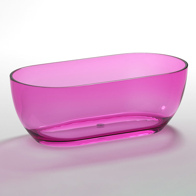 Oval Soaking Bathtub Freestanding Antique Finish Modern Bath Tub Pink Tub Clearhalo 'Bathroom Remodel & Bathroom Fixtures' 'Bathtubs' 'Home Improvement' 'home_improvement' 'home_improvement_bathtubs' 'Showers & Bathtubs' 7339872