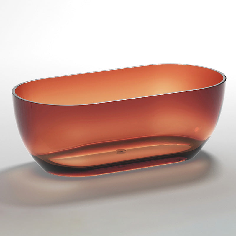 Oval Soaking Bathtub Freestanding Antique Finish Modern Bath Tub Brown Tub Clearhalo 'Bathroom Remodel & Bathroom Fixtures' 'Bathtubs' 'Home Improvement' 'home_improvement' 'home_improvement_bathtubs' 'Showers & Bathtubs' 7339877