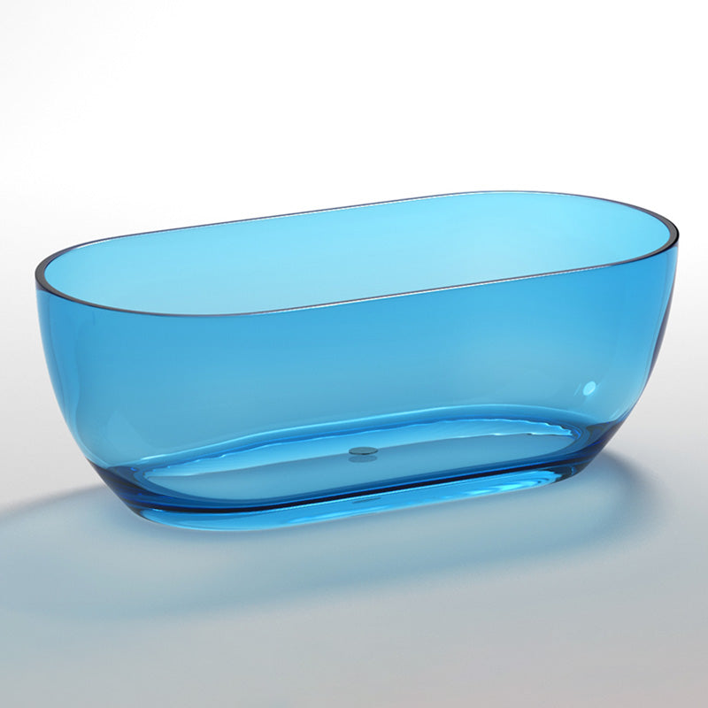 Oval Soaking Bathtub Freestanding Antique Finish Modern Bath Tub Blue Tub Clearhalo 'Bathroom Remodel & Bathroom Fixtures' 'Bathtubs' 'Home Improvement' 'home_improvement' 'home_improvement_bathtubs' 'Showers & Bathtubs' 7339879