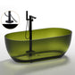 Oval Soaking Bathtub Freestanding Antique Finish Modern Bath Tub Green 59"L x 28"W x 22"H Tub with Freestanding Tub Fillers Clearhalo 'Bathroom Remodel & Bathroom Fixtures' 'Bathtubs' 'Home Improvement' 'home_improvement' 'home_improvement_bathtubs' 'Showers & Bathtubs' 7339885
