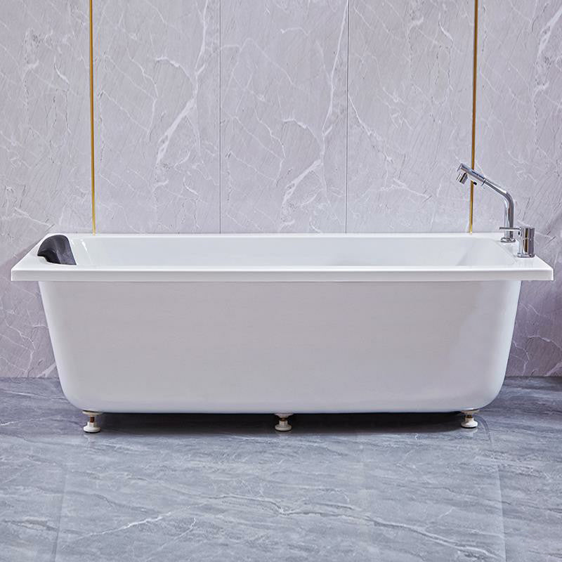 Modern Rectangular Freestanding Bath Acrylic Soaking Pop-up Drain Bathtub White 71"L x 27"W x 19"H Bathtub & Silver Two-Piece Set Clearhalo 'Bathroom Remodel & Bathroom Fixtures' 'Bathtubs' 'Home Improvement' 'home_improvement' 'home_improvement_bathtubs' 'Showers & Bathtubs' 7339895