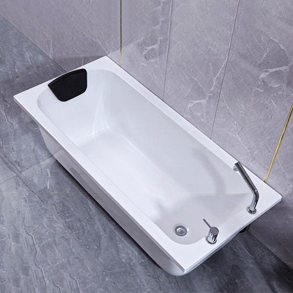 Rectangular Tub Modern Rectangular Freestanding Bath Acrylic Soaking Pop-up Drain ...