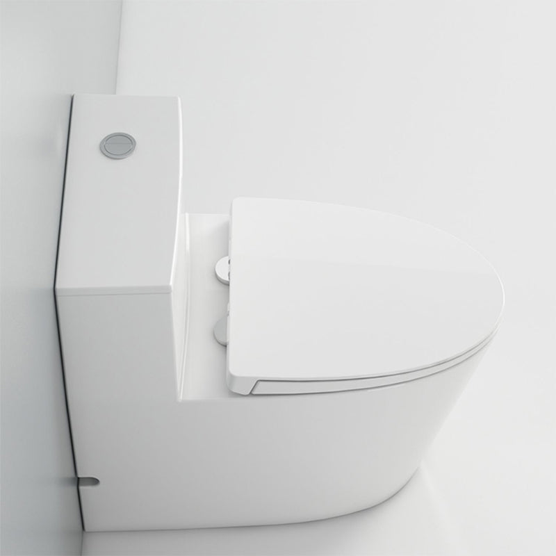 Modern White Floor Mount Toilet Slow Close Seat Included Toilet Bowl for Bathroom Clearhalo 'Bathroom Remodel & Bathroom Fixtures' 'Home Improvement' 'home_improvement' 'home_improvement_toilets' 'Toilets & Bidets' 'Toilets' 7340490