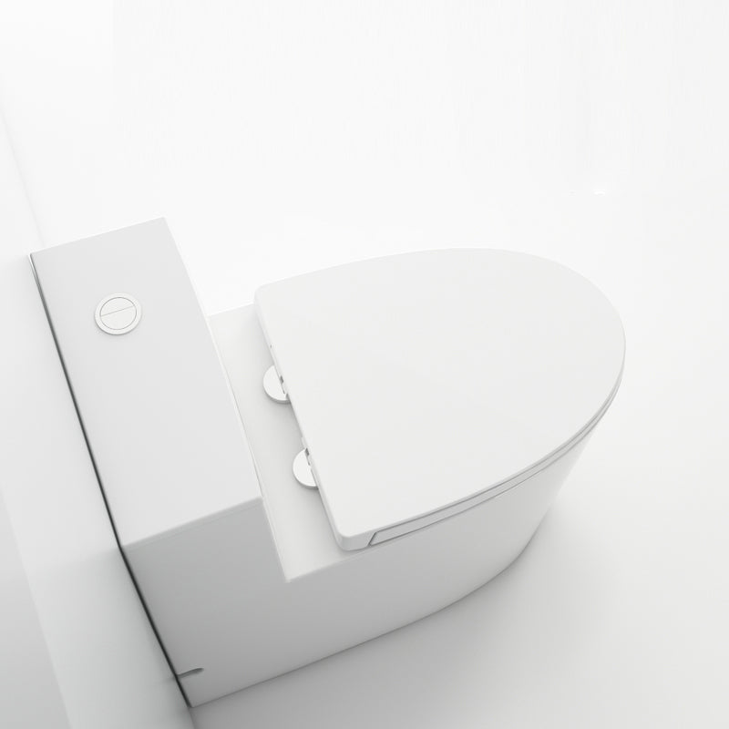 Modern White Floor Mount Toilet Slow Close Seat Included Toilet Bowl for Bathroom Clearhalo 'Bathroom Remodel & Bathroom Fixtures' 'Home Improvement' 'home_improvement' 'home_improvement_toilets' 'Toilets & Bidets' 'Toilets' 7340491