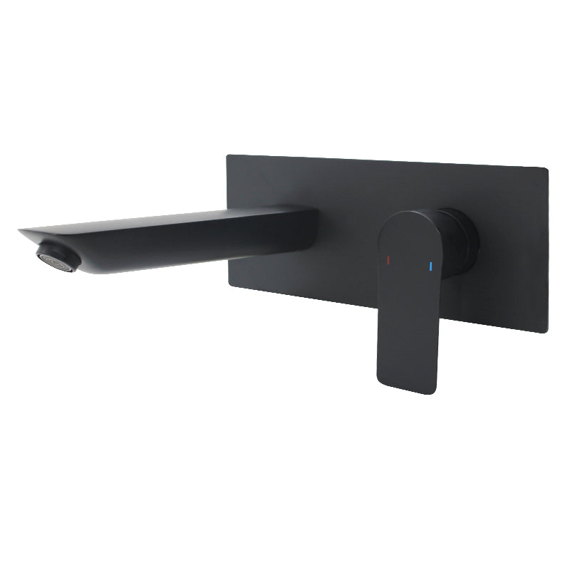 Contemporary Bathtub Faucet Wall Mounted Metal Bath Faucet Trim Black Round Clearhalo 'Bathroom Remodel & Bathroom Fixtures' 'Bathtub Faucets' 'bathtub_faucets' 'Home Improvement' 'home_improvement' 'home_improvement_bathtub_faucets' 7340752