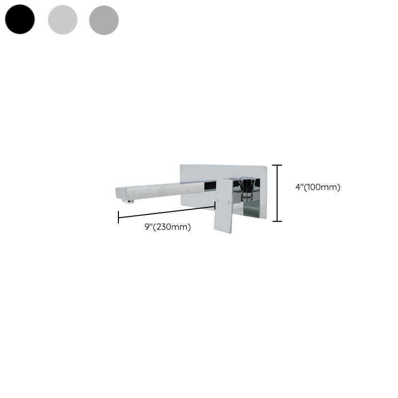 Contemporary Bathtub Faucet Wall Mounted Metal Bath Faucet Trim Clearhalo 'Bathroom Remodel & Bathroom Fixtures' 'Bathtub Faucets' 'bathtub_faucets' 'Home Improvement' 'home_improvement' 'home_improvement_bathtub_faucets' 7340759