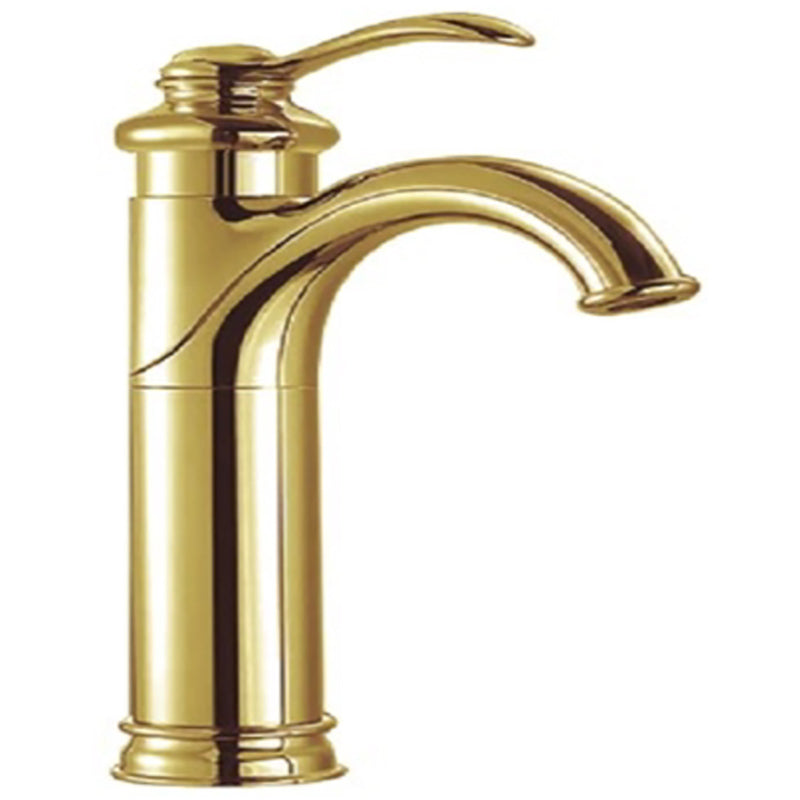 Traditional Wide Spread Bathroom Faucet 1 Lever Handles Lavatory Faucet Gold 8.1" Clearhalo 'Bathroom Remodel & Bathroom Fixtures' 'Bathroom Sink Faucets' 'Bathroom Sinks & Faucet Components' 'bathroom_sink_faucets' 'Home Improvement' 'home_improvement' 'home_improvement_bathroom_sink_faucets' 7340763