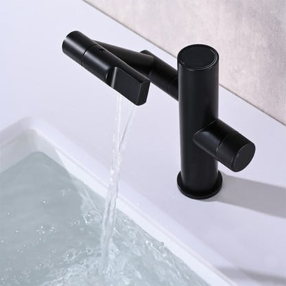 Industrial Centerset Lavatory Faucet Vintage Lever Lavatory Faucet Black Aerator Not Included Clearhalo 'Bathroom Remodel & Bathroom Fixtures' 'Bathroom Sink Faucets' 'Bathroom Sinks & Faucet Components' 'bathroom_sink_faucets' 'Home Improvement' 'home_improvement' 'home_improvement_bathroom_sink_faucets' 7340780