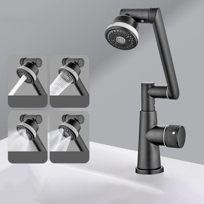 Knob Handle Wide Spread Bathroom Faucet Industrial Vanity Sink Faucet Black Supply Line Not Included Clearhalo 'Bathroom Remodel & Bathroom Fixtures' 'Bathroom Sink Faucets' 'Bathroom Sinks & Faucet Components' 'bathroom_sink_faucets' 'Home Improvement' 'home_improvement' 'home_improvement_bathroom_sink_faucets' 7340798