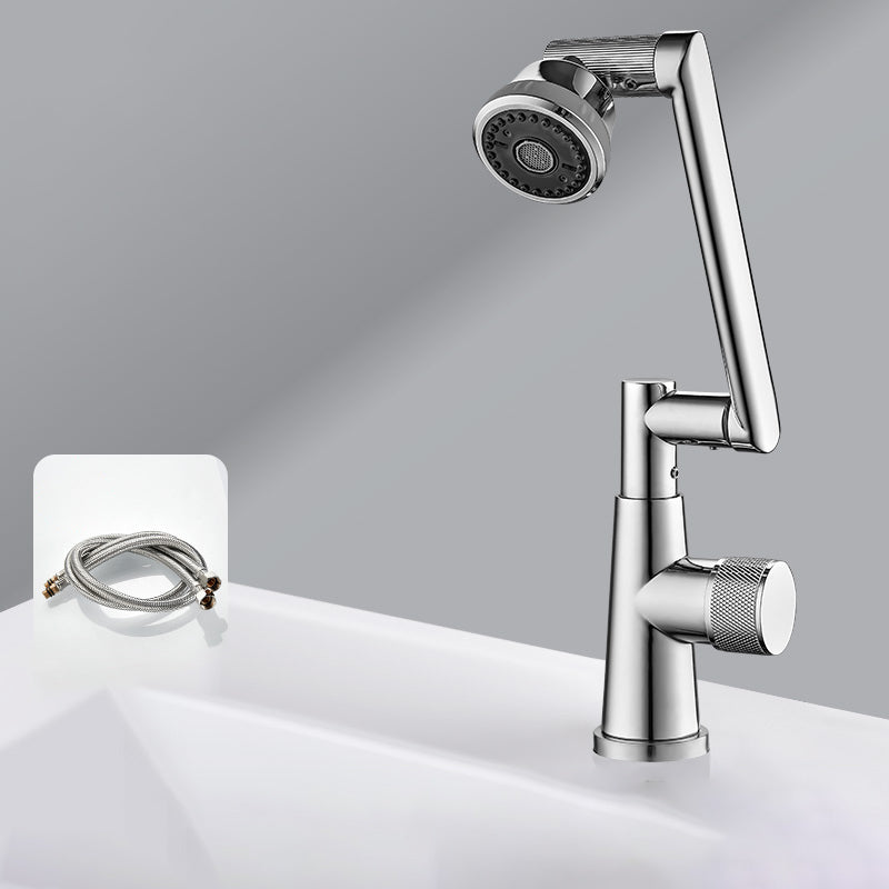 Knob Handle Wide Spread Bathroom Faucet Industrial Vanity Sink Faucet Silver Clearhalo 'Bathroom Remodel & Bathroom Fixtures' 'Bathroom Sink Faucets' 'Bathroom Sinks & Faucet Components' 'bathroom_sink_faucets' 'Home Improvement' 'home_improvement' 'home_improvement_bathroom_sink_faucets' 7340800