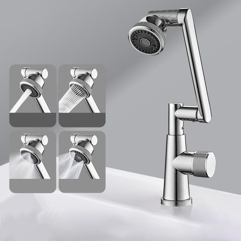 Knob Handle Wide Spread Bathroom Faucet Industrial Vanity Sink Faucet Silver Supply Line Not Included Clearhalo 'Bathroom Remodel & Bathroom Fixtures' 'Bathroom Sink Faucets' 'Bathroom Sinks & Faucet Components' 'bathroom_sink_faucets' 'Home Improvement' 'home_improvement' 'home_improvement_bathroom_sink_faucets' 7340802