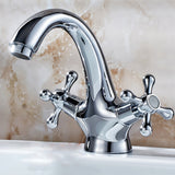 Industrial Wide Spread Bathroom 2 Faucet Cross Handles Lavatory Faucet Clearhalo 'Bathroom Remodel & Bathroom Fixtures' 'Bathroom Sink Faucets' 'Bathroom Sinks & Faucet Components' 'bathroom_sink_faucets' 'Home Improvement' 'home_improvement' 'home_improvement_bathroom_sink_faucets' 7340818
