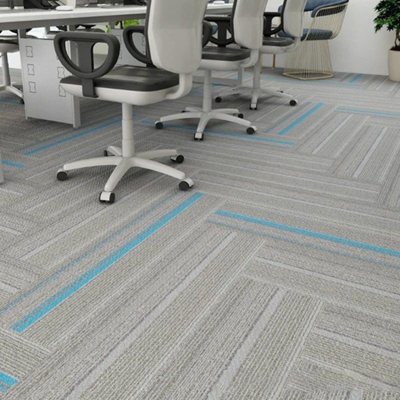 Modern Carpet Tile Level Loop Striped Print Interlocking Non-Skid Tiles and Carpet Beige Asphalt Clearhalo 'Carpet Tiles & Carpet Squares' 'carpet_tiles_carpet_squares' 'Flooring 'Home Improvement' 'home_improvement' 'home_improvement_carpet_tiles_carpet_squares' Walls and Ceiling' 7341070