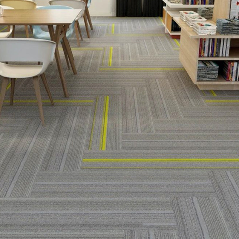 Modern Carpet Tile Level Loop Striped Print Interlocking Non-Skid Tiles and Carpet Light Brown Clearhalo 'Carpet Tiles & Carpet Squares' 'carpet_tiles_carpet_squares' 'Flooring 'Home Improvement' 'home_improvement' 'home_improvement_carpet_tiles_carpet_squares' Walls and Ceiling' 7341075