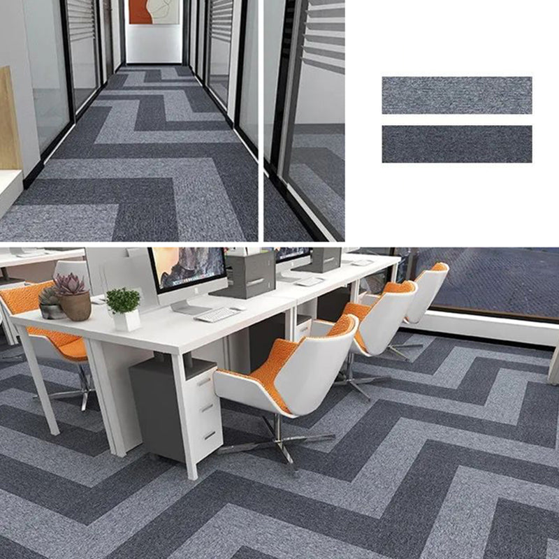 Modern Carpet Tile Level Loop Striped Print Interlocking Non-Skid Tiles and Carpet Dark Grey Light Grey Vinyl Clearhalo 'Carpet Tiles & Carpet Squares' 'carpet_tiles_carpet_squares' 'Flooring 'Home Improvement' 'home_improvement' 'home_improvement_carpet_tiles_carpet_squares' Walls and Ceiling' 7341086