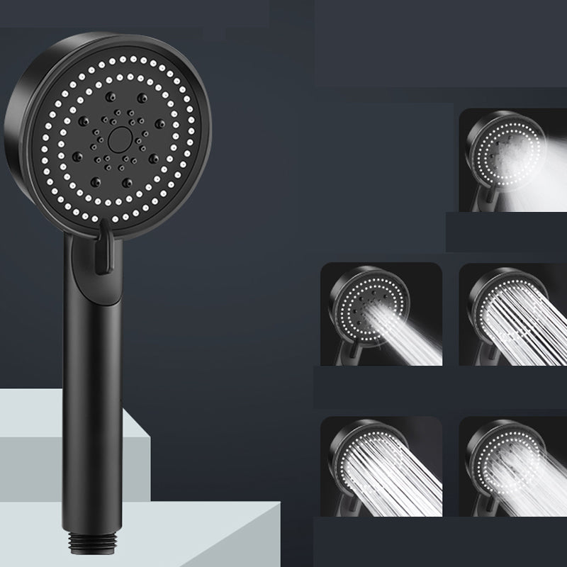 Round Hand Shower Adjustable Spray Pattern Wall-Mount Showerhead Black Hand Shower Hose not included Clearhalo 'Bathroom Remodel & Bathroom Fixtures' 'Home Improvement' 'home_improvement' 'home_improvement_shower_heads' 'Shower Heads' 'shower_heads' 'Showers & Bathtubs Plumbing' 'Showers & Bathtubs' 7341093