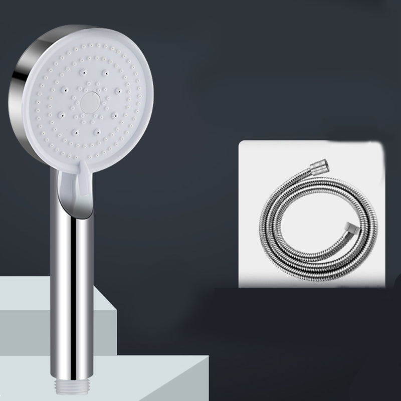 Round Hand Shower Adjustable Spray Pattern Wall-Mount Showerhead Silver Shower Head with Hose Clearhalo 'Bathroom Remodel & Bathroom Fixtures' 'Home Improvement' 'home_improvement' 'home_improvement_shower_heads' 'Shower Heads' 'shower_heads' 'Showers & Bathtubs Plumbing' 'Showers & Bathtubs' 7341102