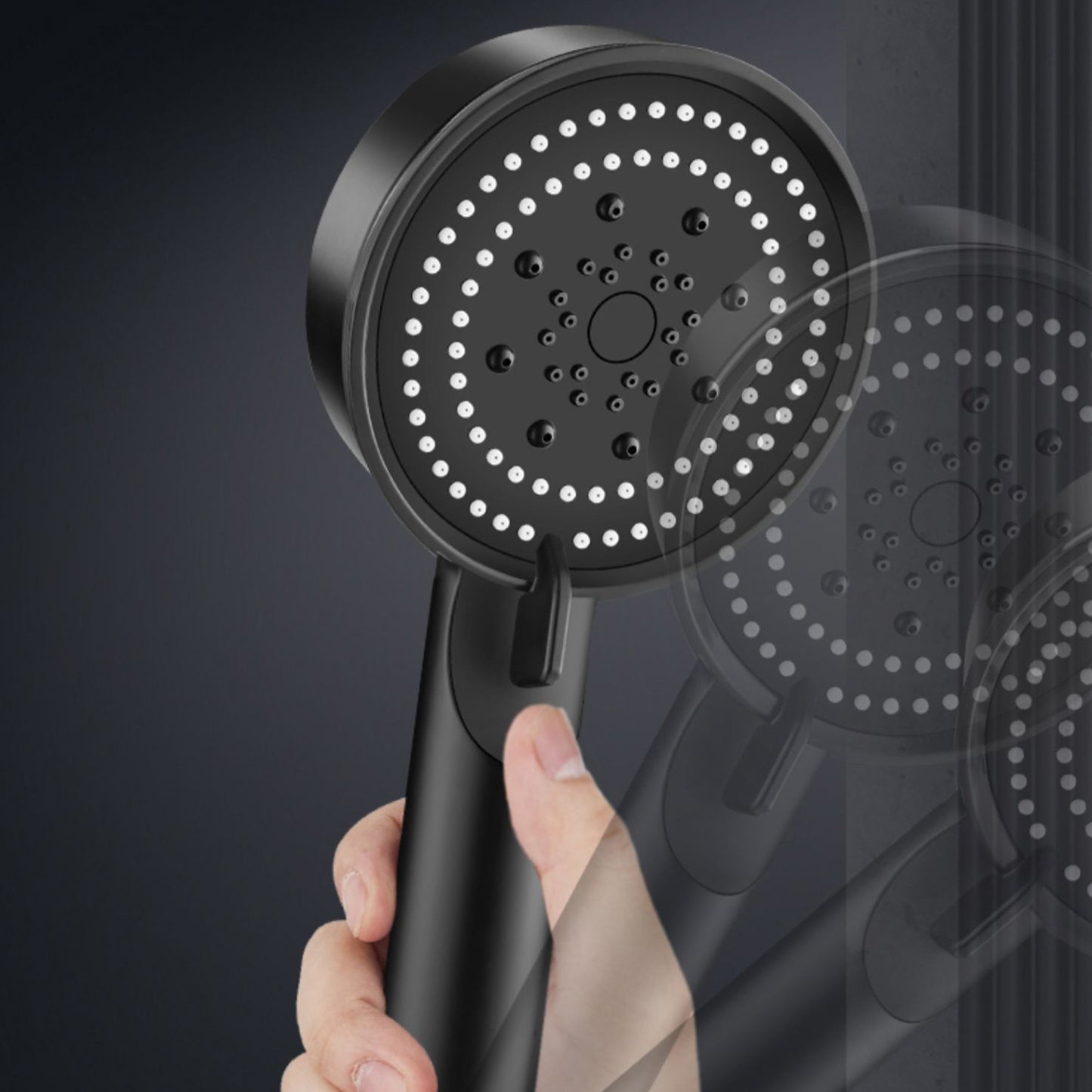 Round Hand Shower Adjustable Spray Pattern Wall-Mount Showerhead Clearhalo 'Bathroom Remodel & Bathroom Fixtures' 'Home Improvement' 'home_improvement' 'home_improvement_shower_heads' 'Shower Heads' 'shower_heads' 'Showers & Bathtubs Plumbing' 'Showers & Bathtubs' 7341109